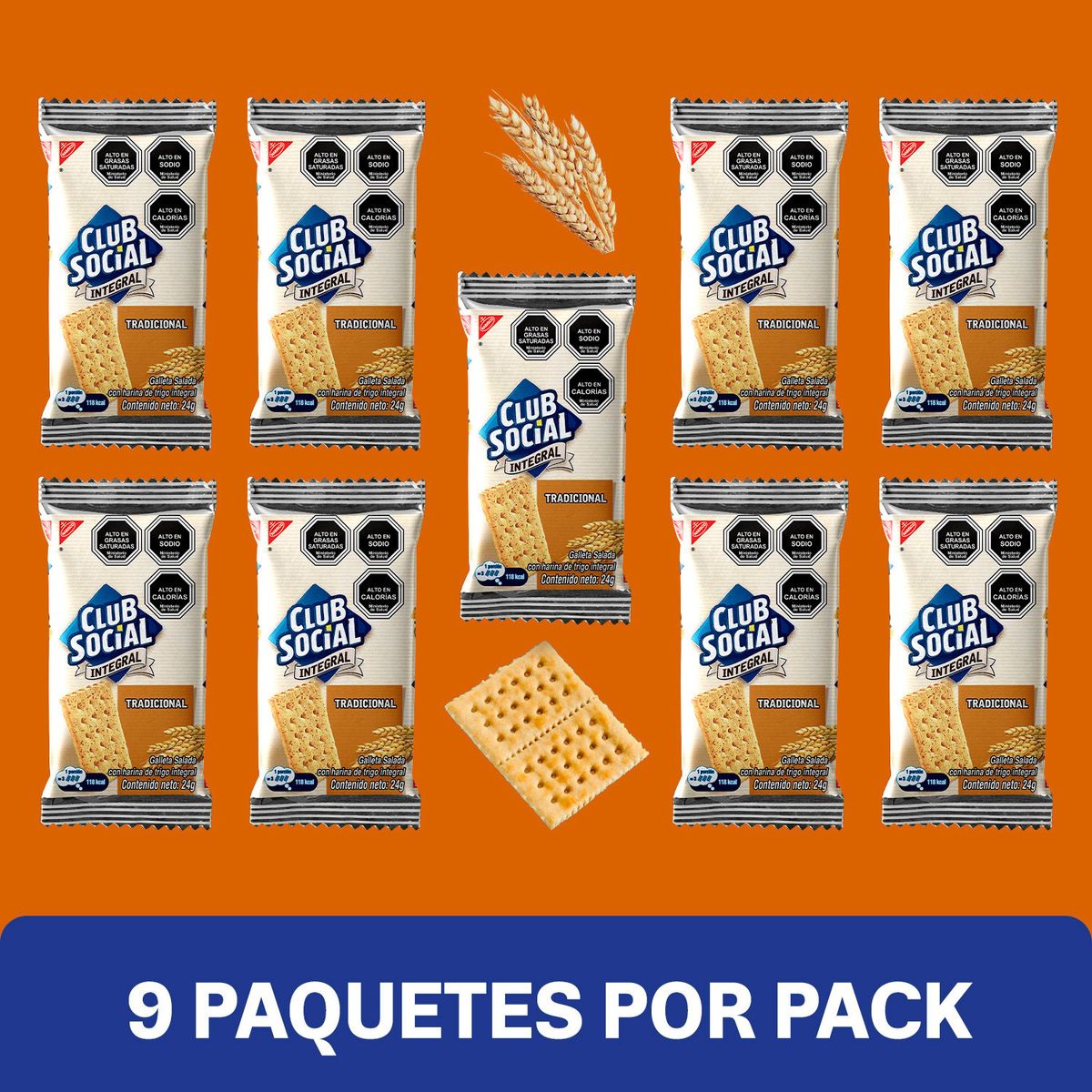 CLUB SOCIAL - Pack Galletas Integrales Club Social 9 x 24 g