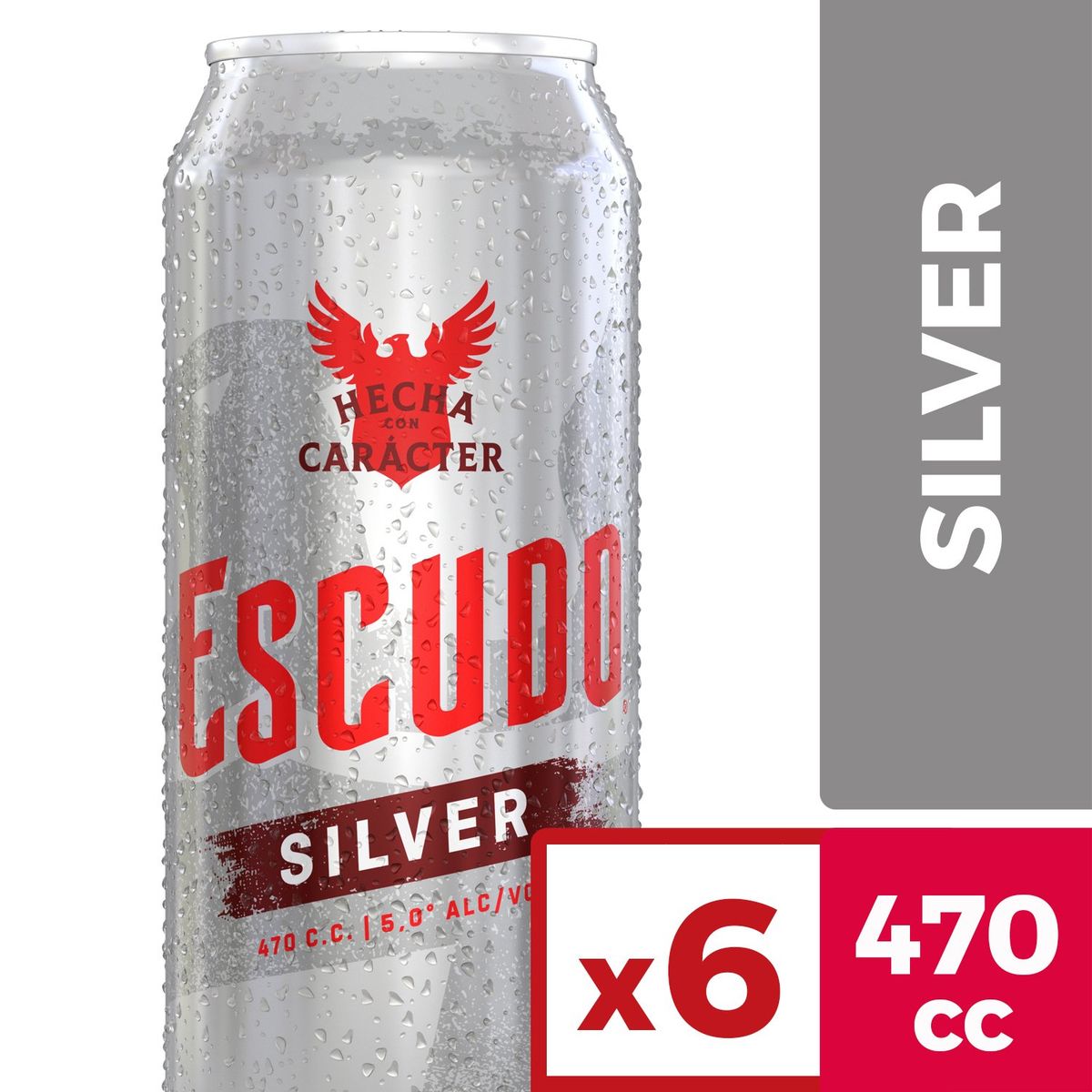 ESCUDO - CERVEZA PCK LT SILVER ESCUDO 5G 6X470 CC