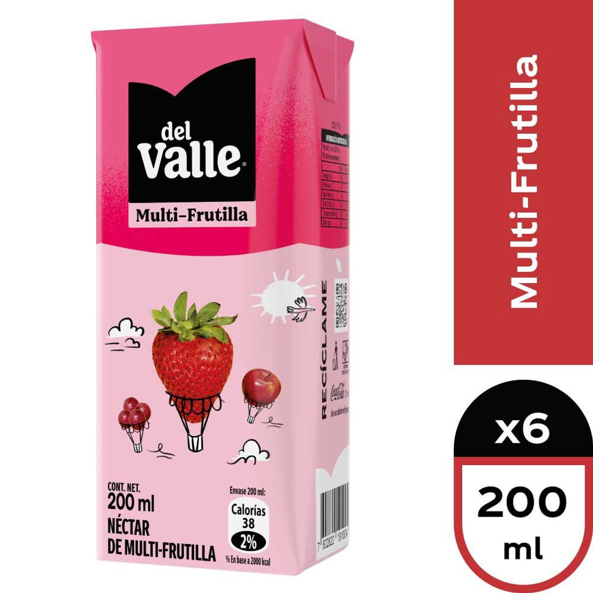 DEL VALLE - Pack Néctar Frutilla del Valle 6 x 200 ml