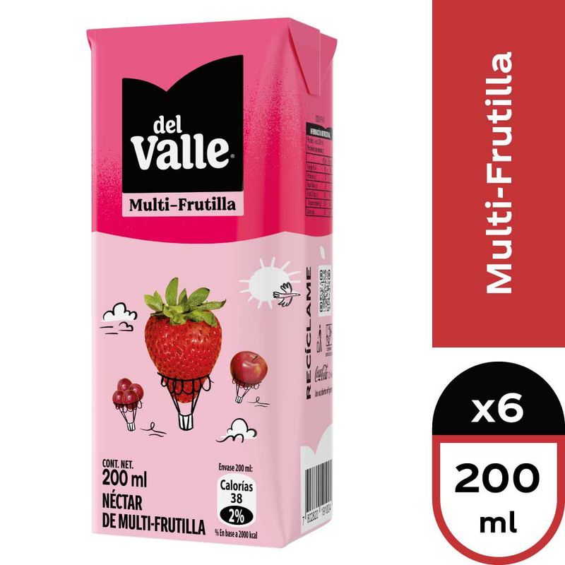 DEL VALLE - Pack Néctar Frutilla del Valle 6 x 200 ml