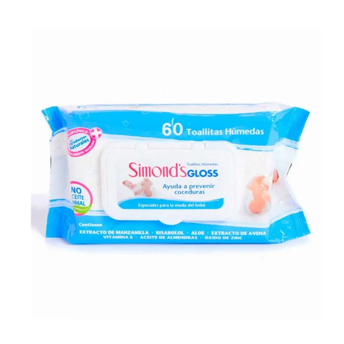SIMONDS - Toallitas Húmedas Previene Coceduras Simonds Gloss 60 Un