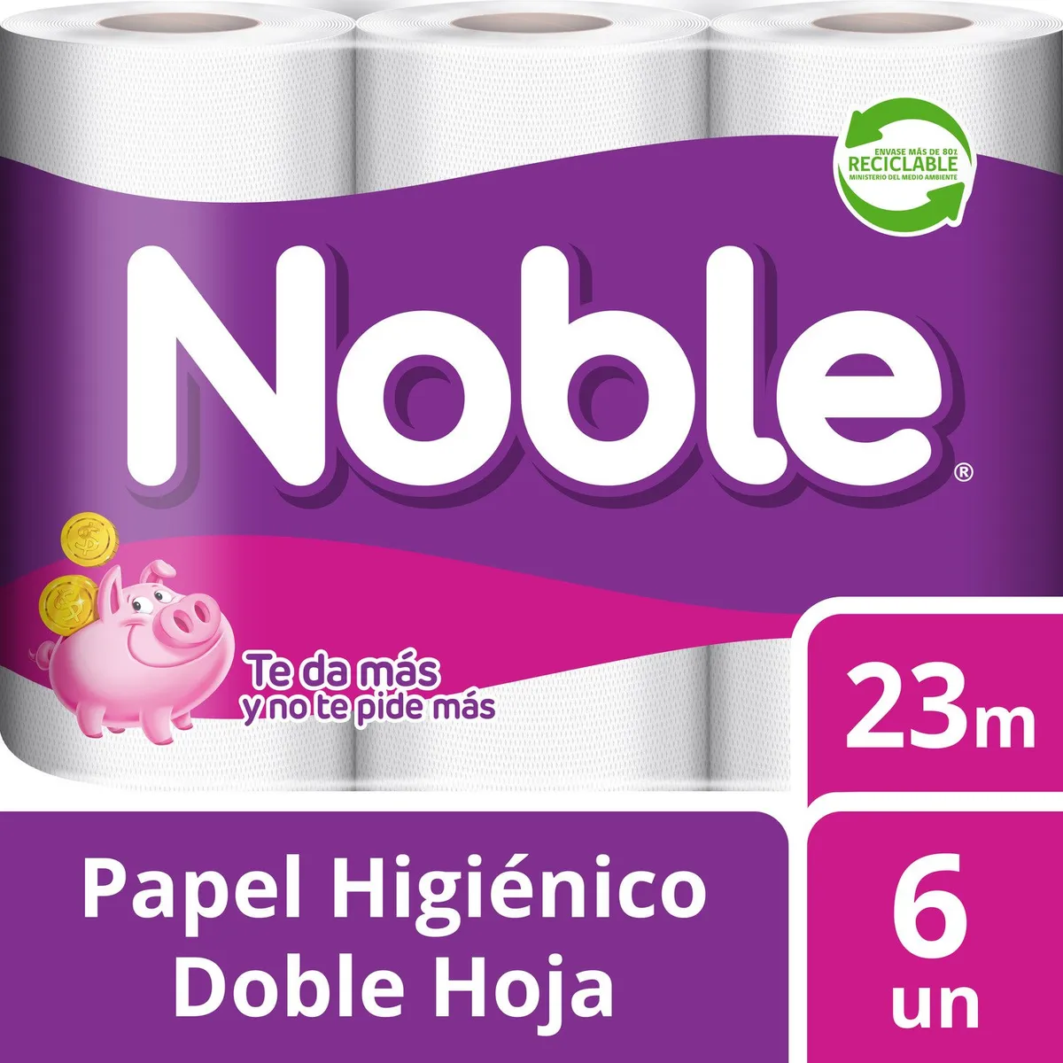 NOBLE - Papel Higiénico Doble Hoja Noble 6 x 23 mts