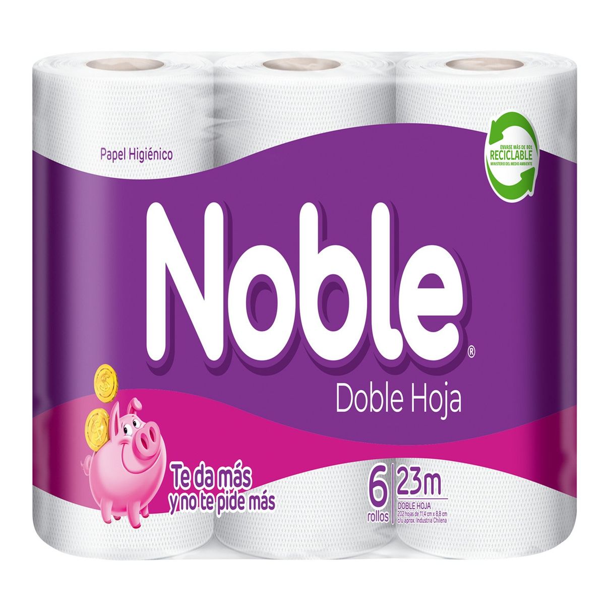 NOBLE - Papel Higiénico Doble Hoja Noble 6 x 23 mts
