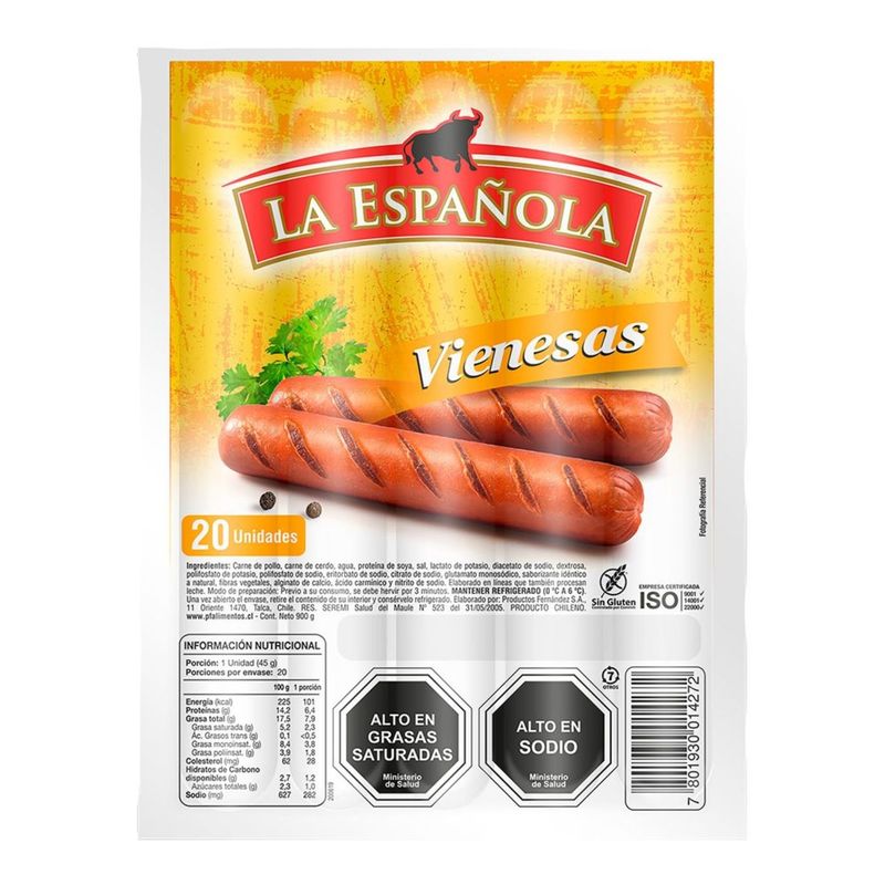 LA ESPAÑOLA - Vienesa La Española 900 g