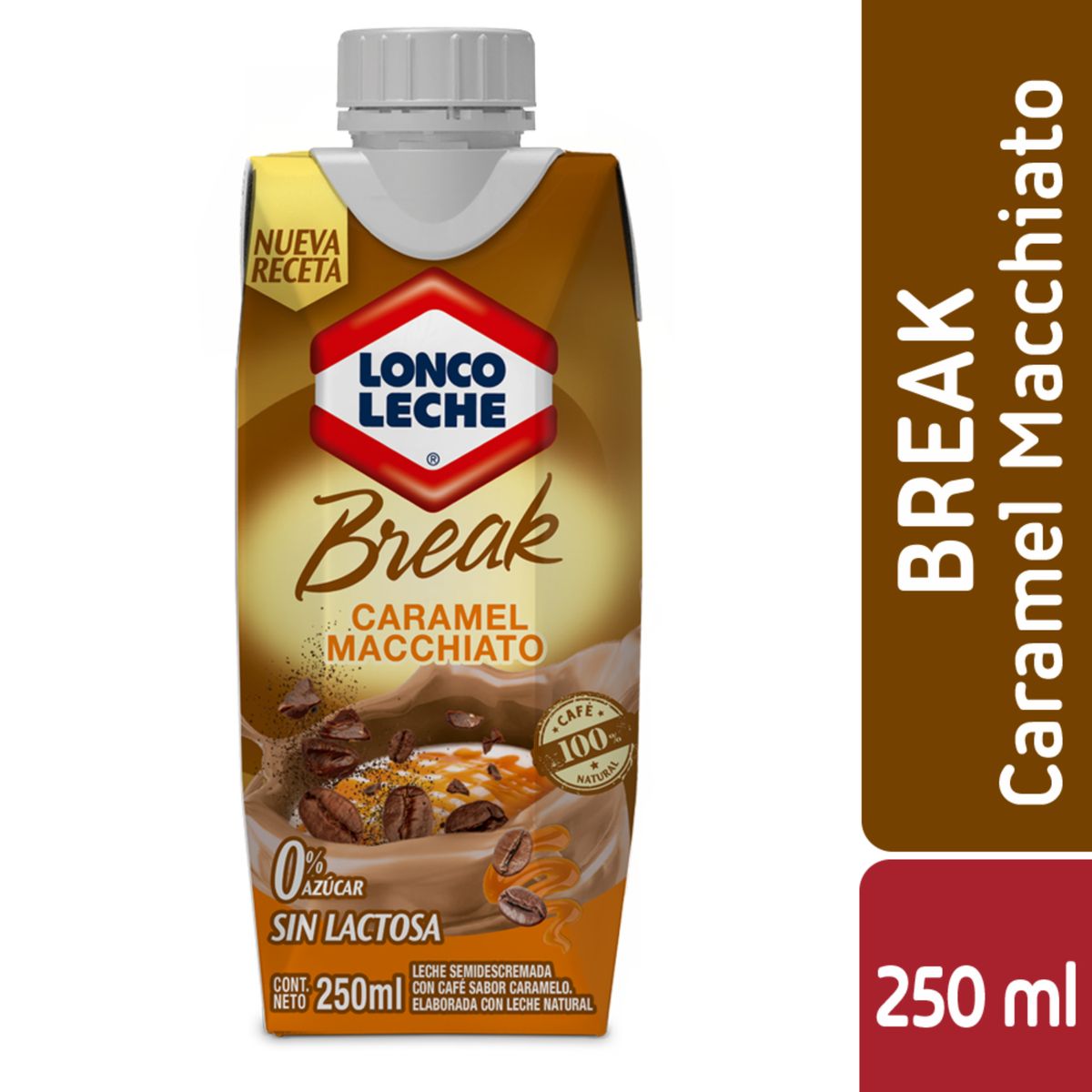 LONCOLECHE - Leche con Café Break Loncoleche Sabor Caramel Macchiato 250 ml