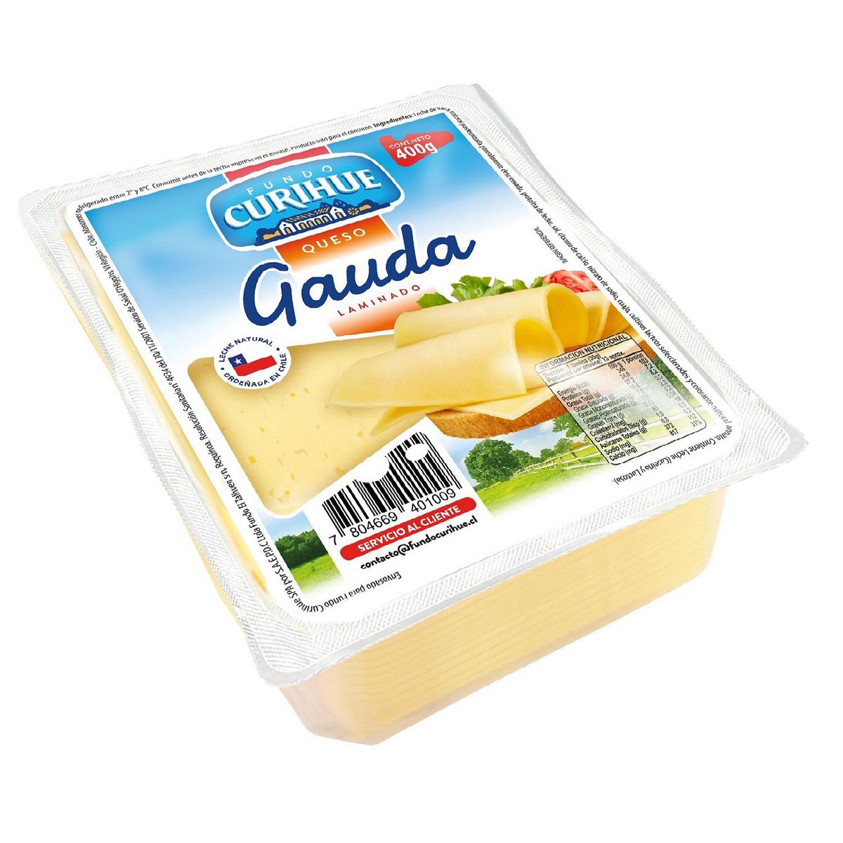FUNDO CURIHUE - Queso Gauda Laminado Fundo Curihue 400 g