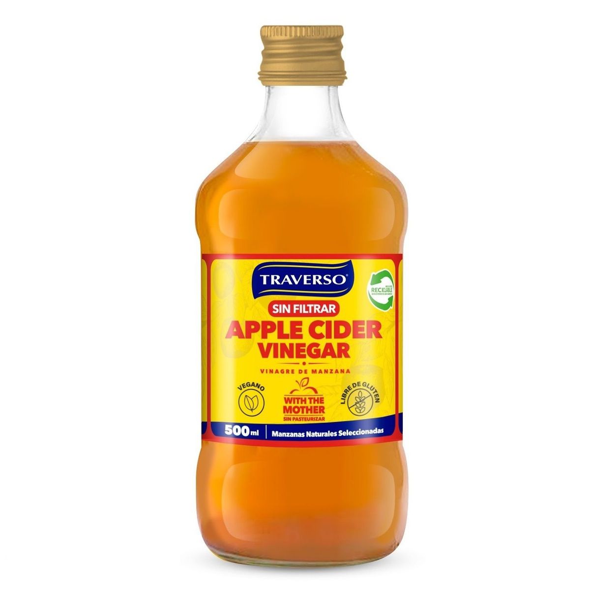 TRAVERSO - Vinagre de Manzana Sin Filtrar Traverso 500 ml