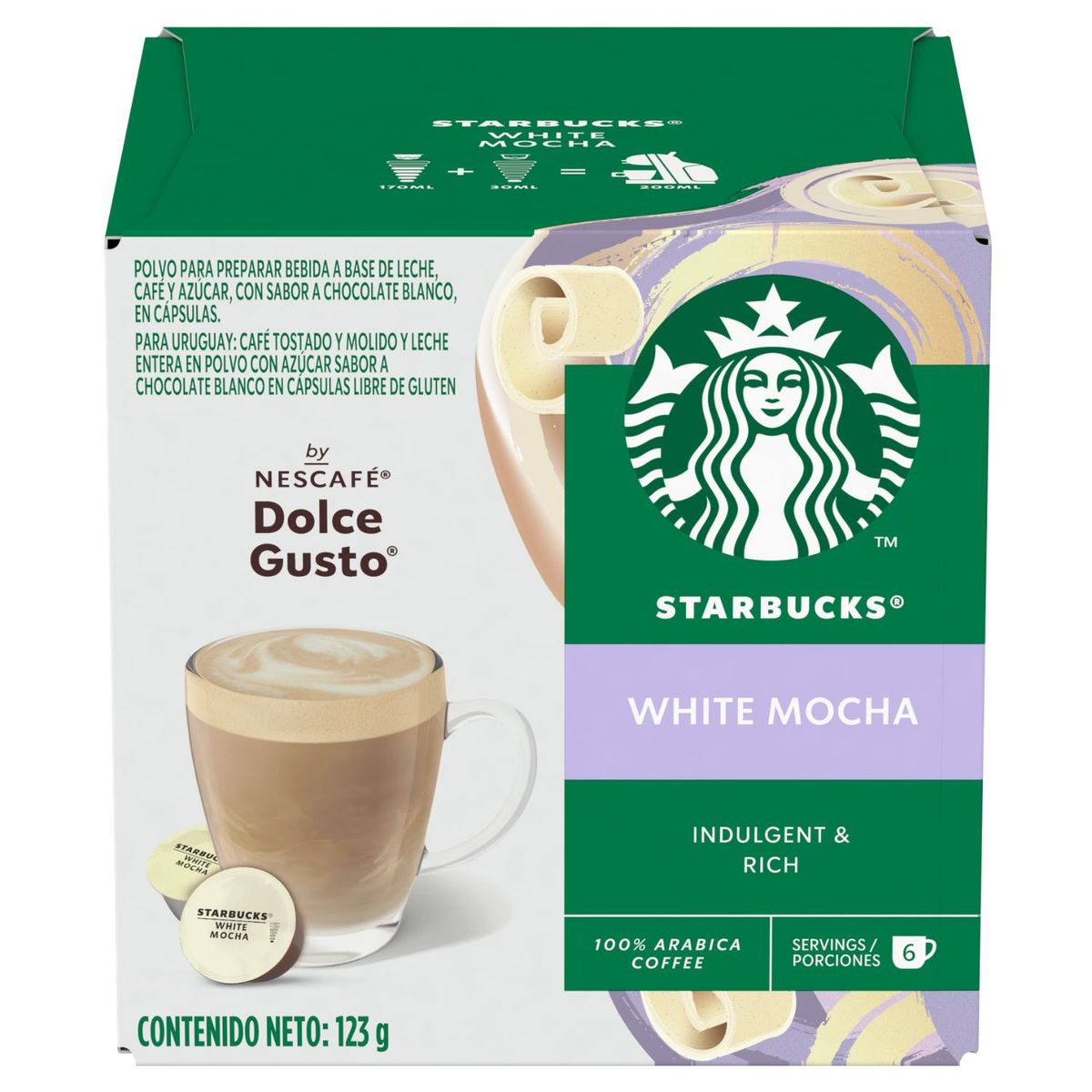 STARBUCKS - Cápsulas de Café Starbucks Dolce Gusto White Mocha 12 Un