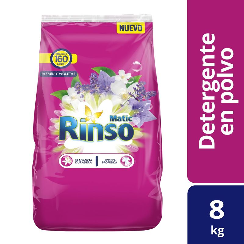 RINSO - Detergente en Polvo Rinso Aroma Jazmín y Violeta 8 Kg