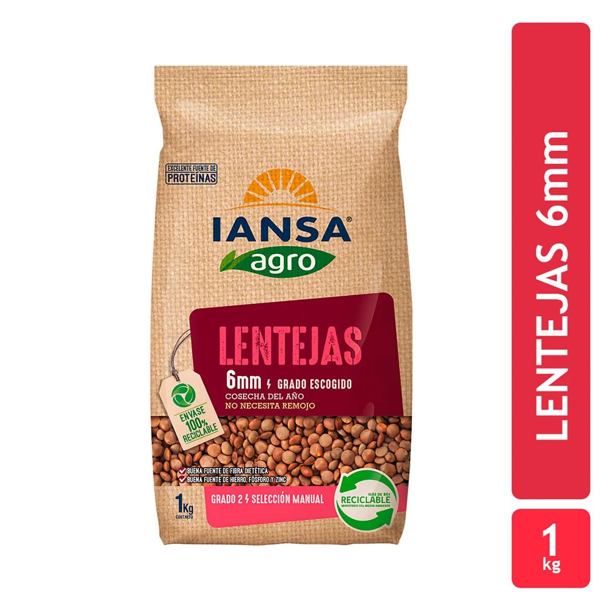 IANSA AGRO - Lentejas 6mm Iansa Agro 1 Kg