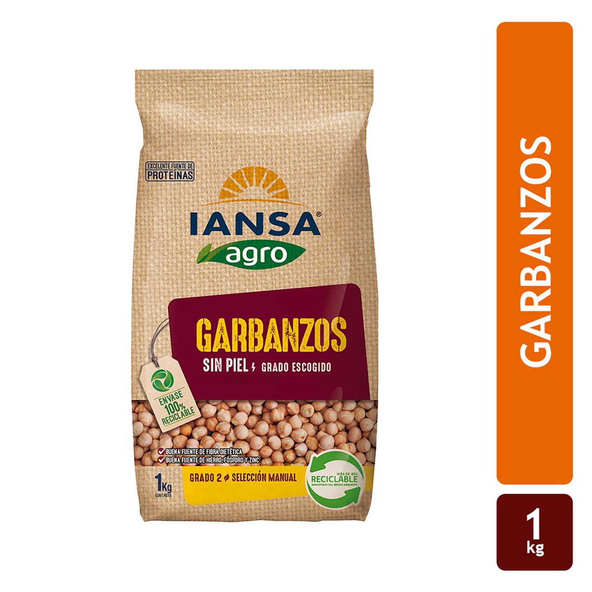 IANSA AGRO - Garbanzos Sin Piel Iansa Agro 1 Kg