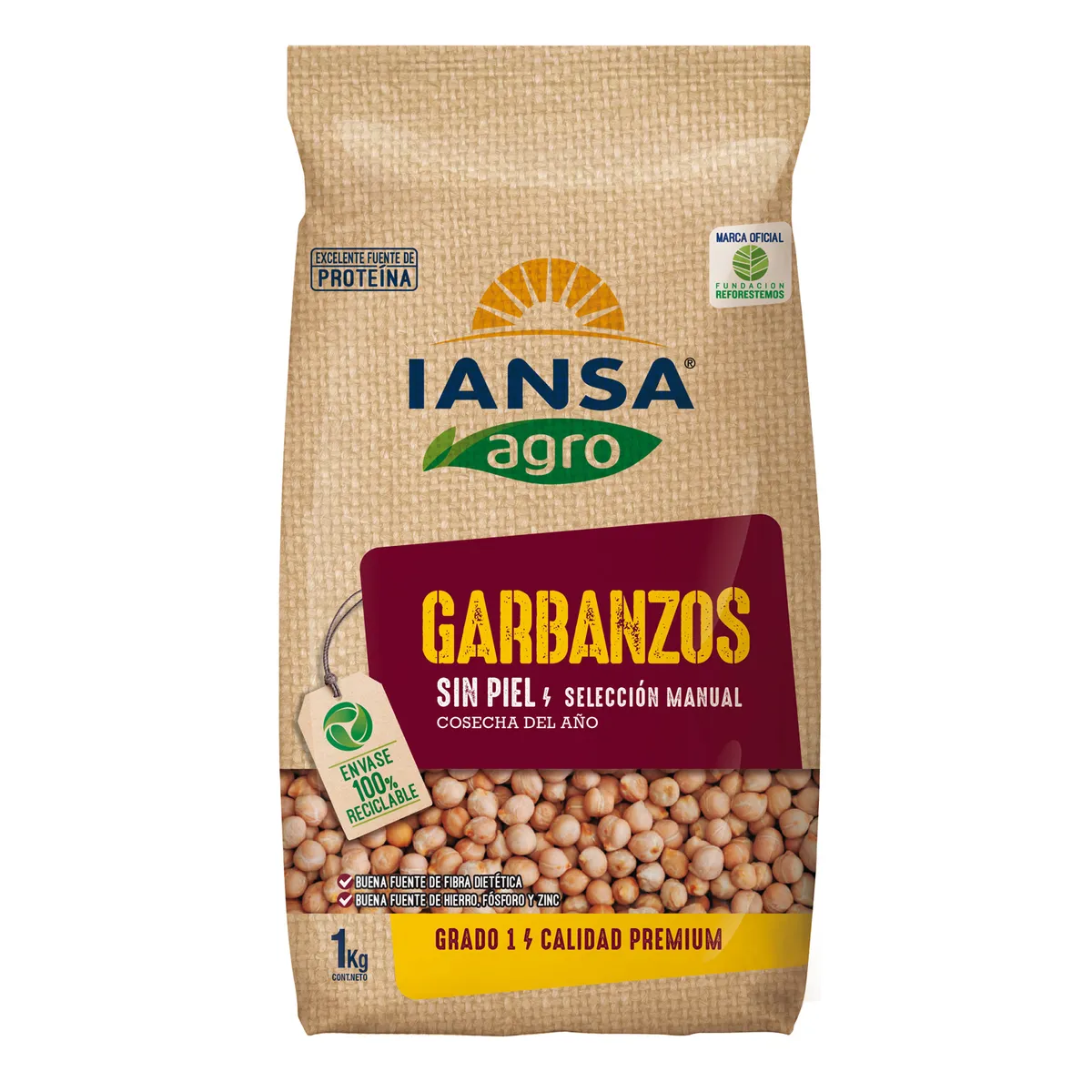 IANSA AGRO - Garbanzos Sin Piel Iansa Agro 1 Kg