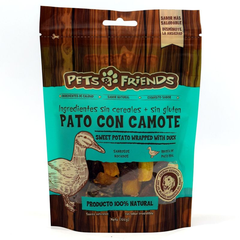  - Snack para Perros Sabor Pato y Camote Pets & Friends 100 g