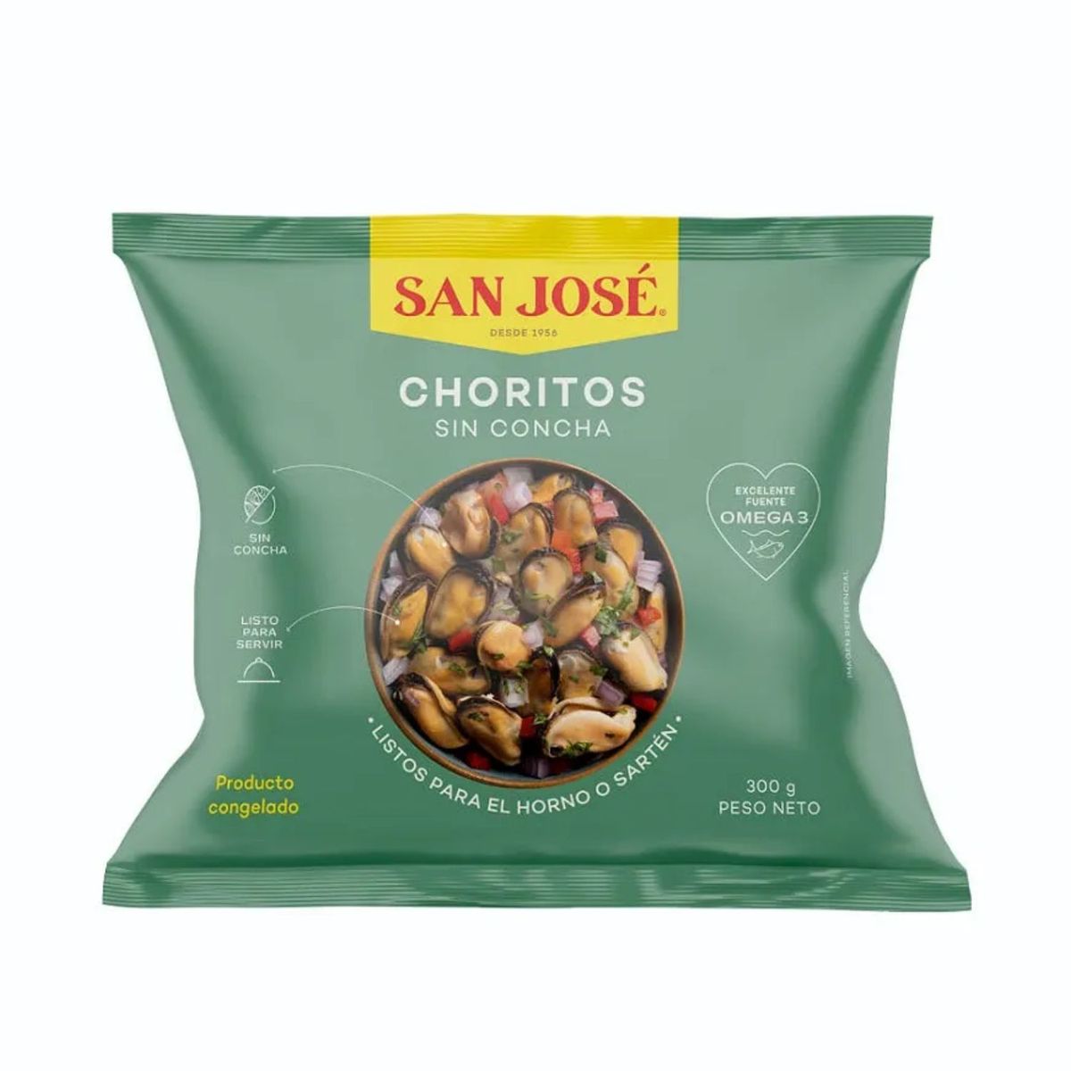 SAN JOSE - Choritos sin Concha Congelados San Jose 300 g