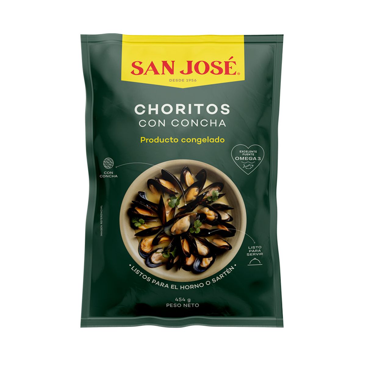 SAN JOSE - Choritos con Concha San Jose 454 g
