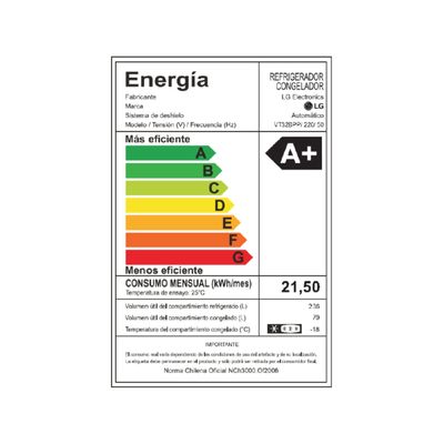 Imagen 2 del producto Refrigerador Top Freezer No Frost 315 Litros VT32BPP Linear Cooling