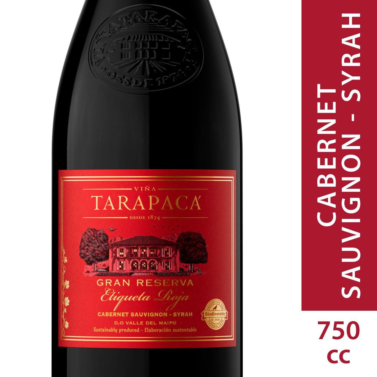 TARAPACA - Vino Tinto Gran Reserva Tarapaca Etiqueta Rojas 750 cc