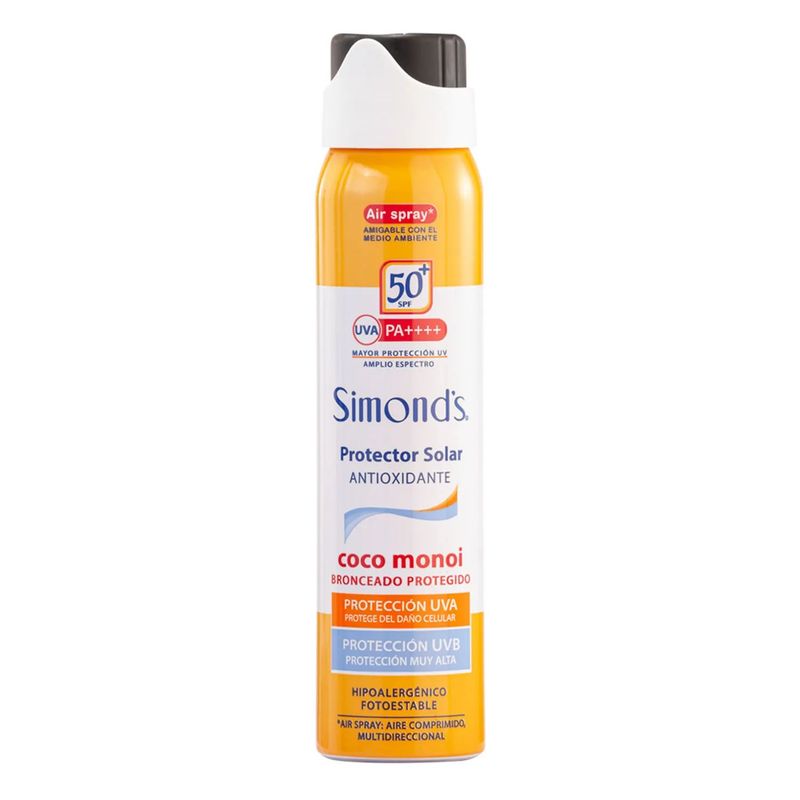 SIMONDS - Protector Solar Coco Monoi FPS 50+ Spray Simonds 75 ml