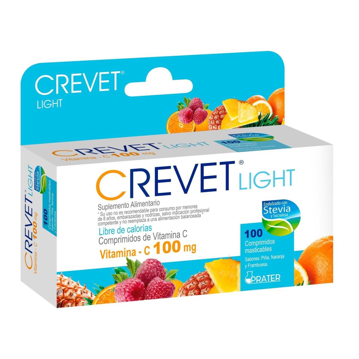 CREVET - Vitamina C 100 mg Stevia Light Crevet 100 UN