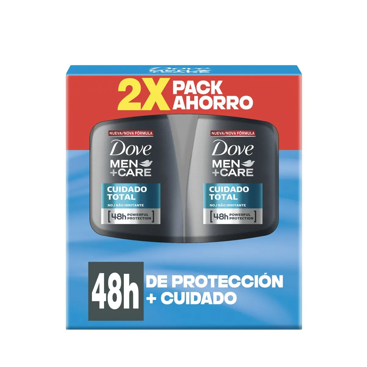 DOVE - Pack Desodorante Dove Cuidado Total Roll On Hombre 2 x 50 ml