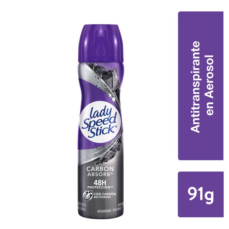 LADY SPEED STICK - Desodorante en Spray Lady Speed Stick Carbon Absorb 91 g