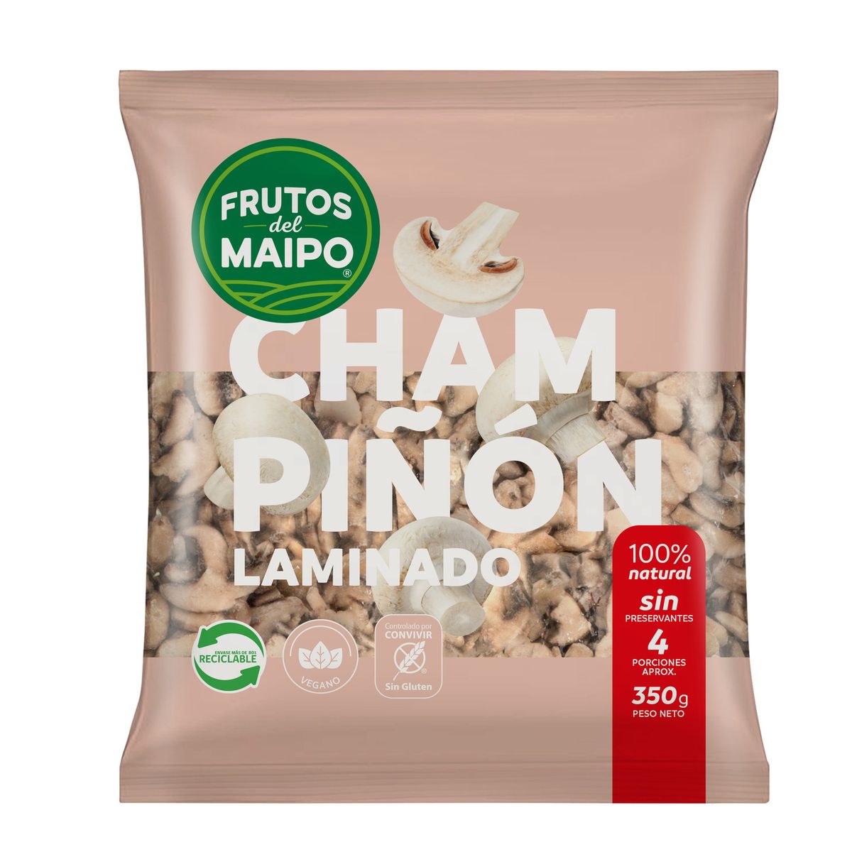 FRUTOS DEL MAIPO - Champiñones Laminados Congelados Frutos del Maipo 350 g