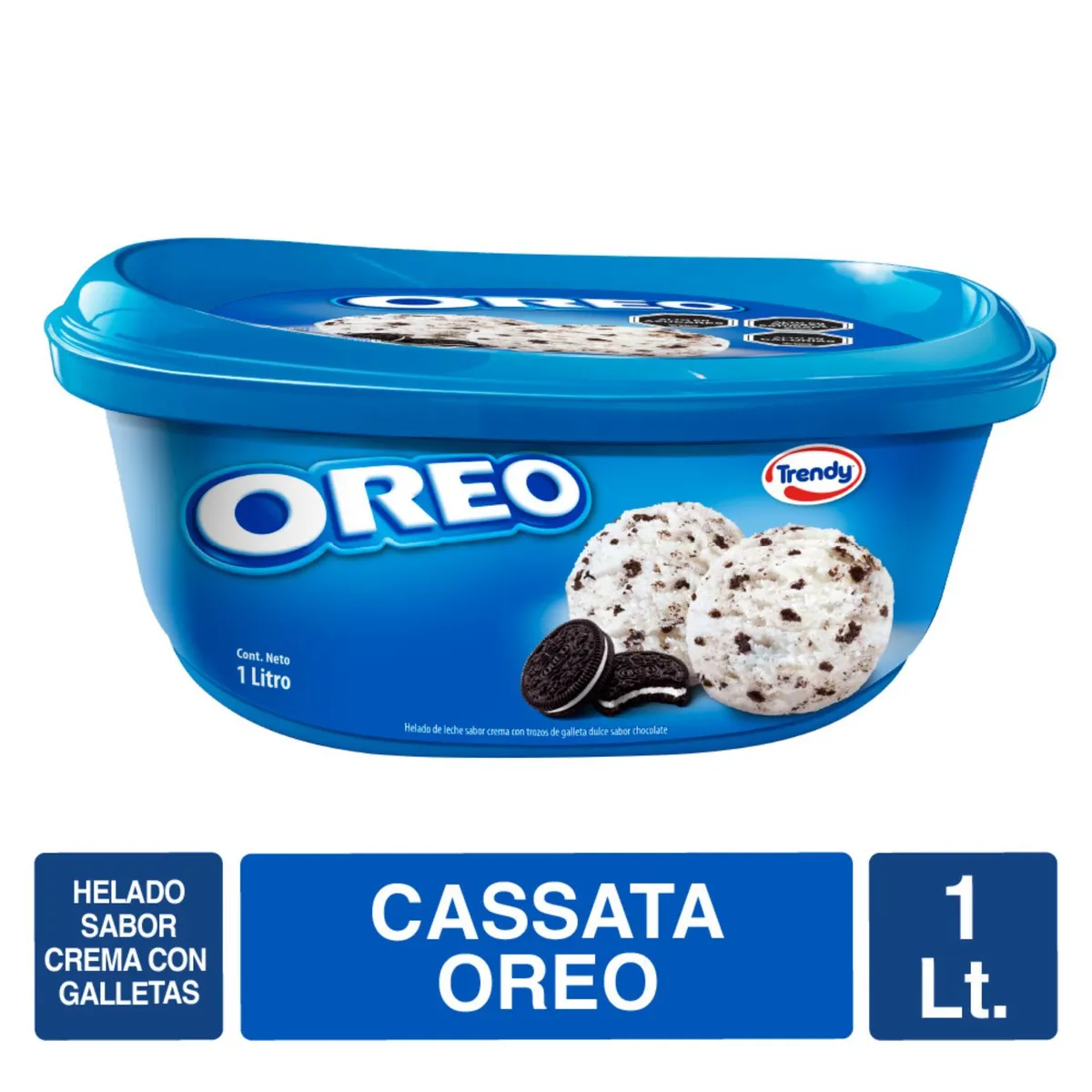 TRENDY - Helado de Leche Sabor Oreo Cassata Trendy 1 L