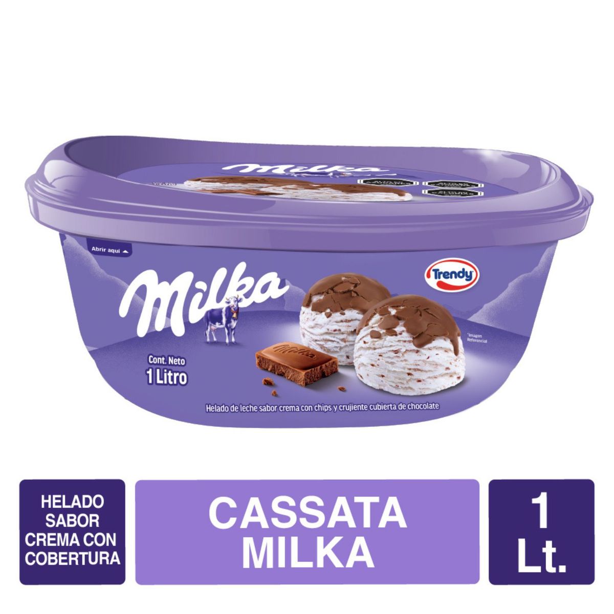 TRENDY - Helado de Leche Trendy Sabor Milka 1 L