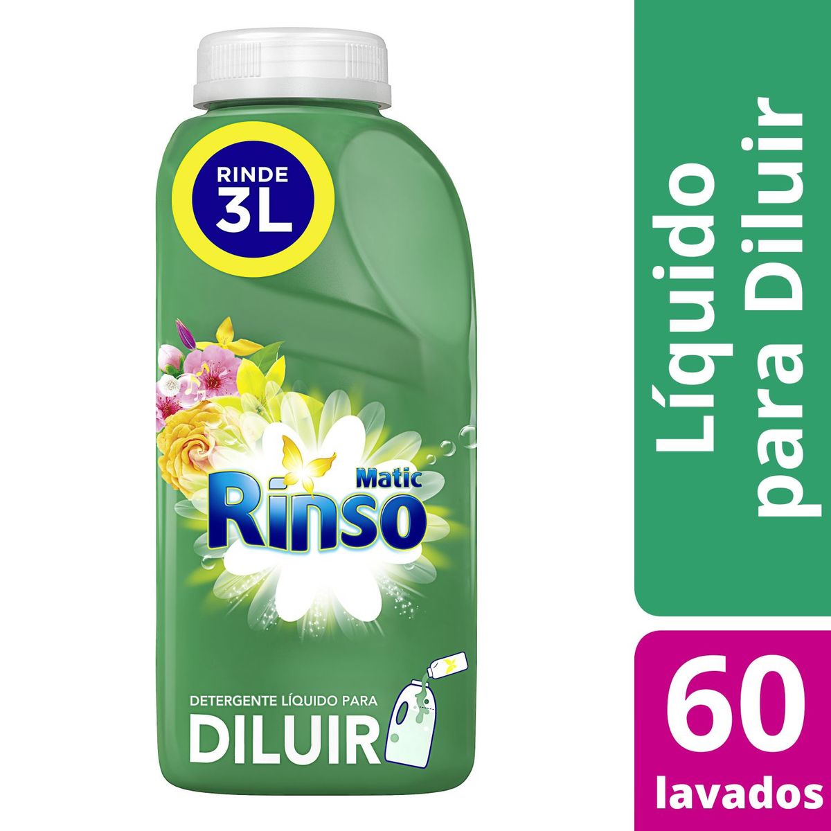 RINSO - Detergente Líquido para Diluir Botella Rinso 500 ml