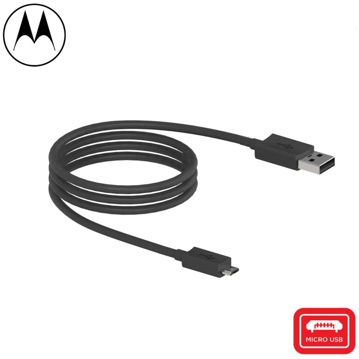 MOTOROLA - CABLE USB-A A MICRO USB NEG MOTOROLA