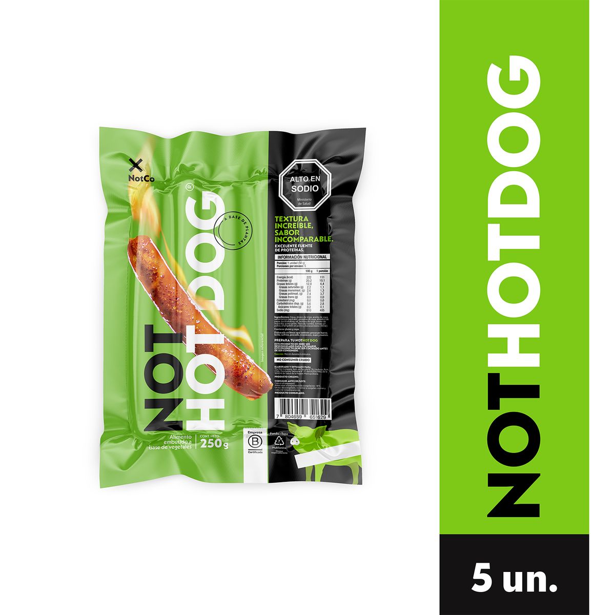 NOT HOTDOG - Salchicha Vegetal NotHotdog Congelada 250g