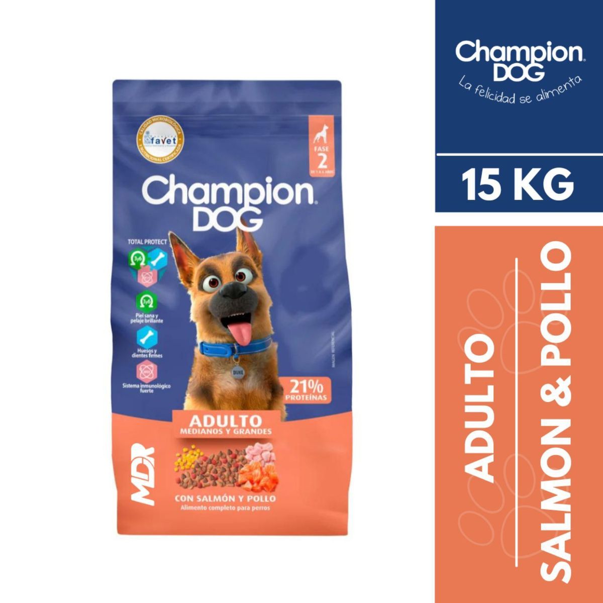 CHAMPION DOG - Alimento para Perro Sabor Salmón Pollo Champion Dog 15 Kg