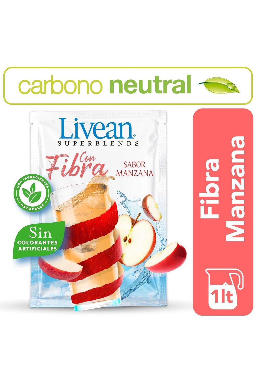 Bebida Instantánea en Polvo Manzana Fibra Livean 10 g | Tottus Chile