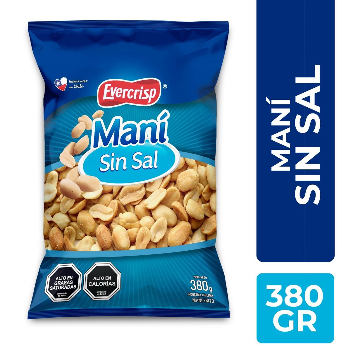 EVERCRISP - Maní Sin Sal Evercrips 380 g