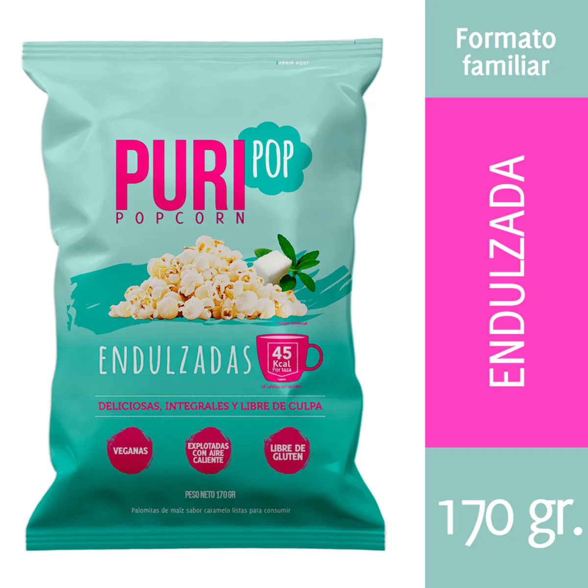 PURISNACKS - Puripop Popcorn Endulzadas 170 g