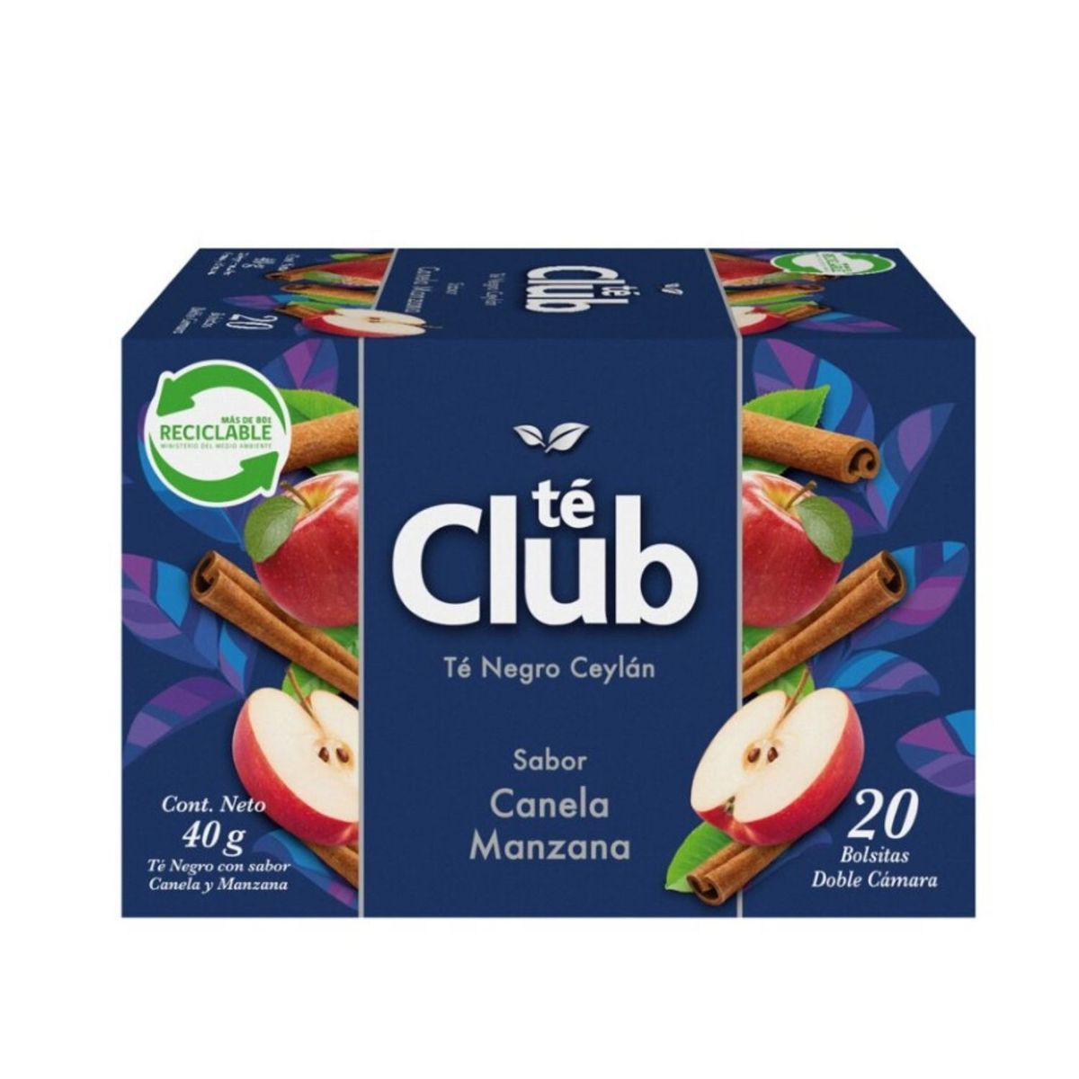 CLUB - Té Negro Sabot Manzana Canela Club 40 g