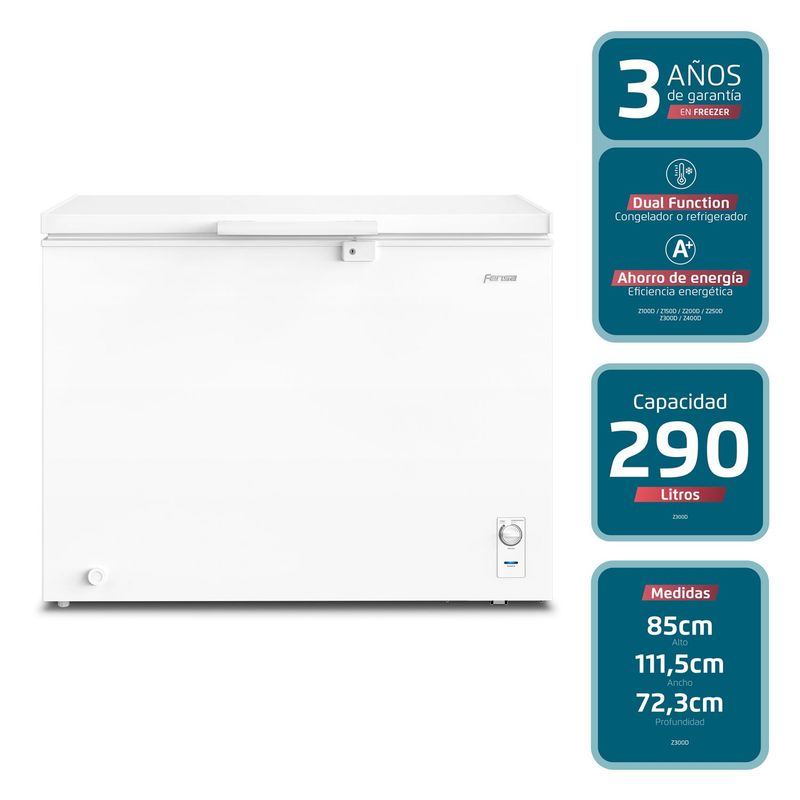 FREEZER HORIZONTAL 290L Z300D BLANCO FENSA | Tottus Chile