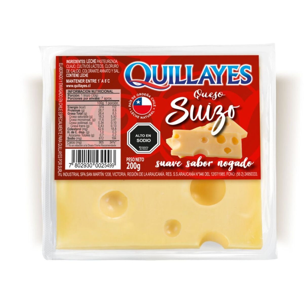 QUILLAYES - Queso Suizo Quillayes 200 g