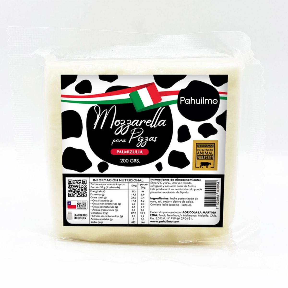PALMIZULIA - Queso Mozzarella Pizza Palmizulia 200 g