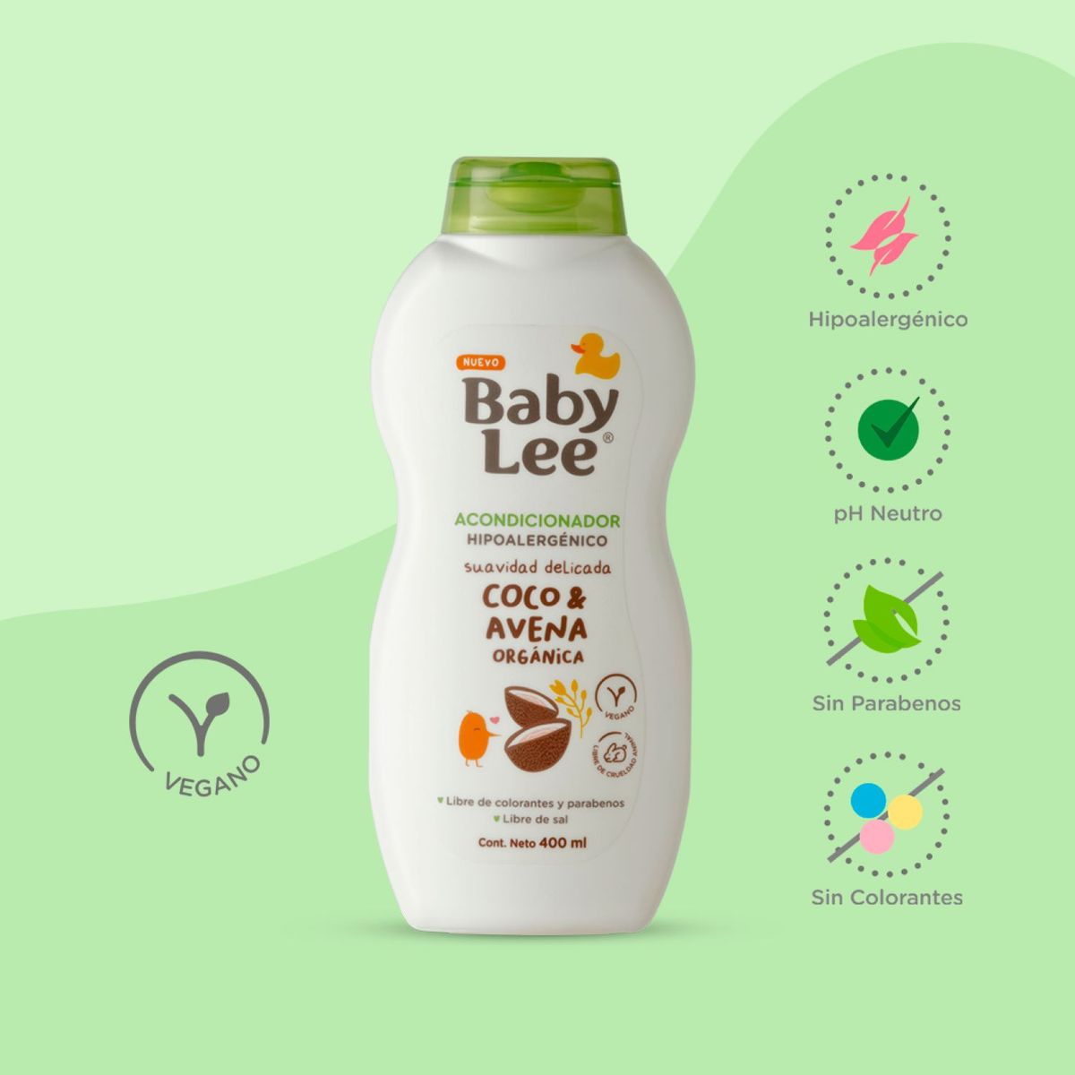 BABYLEE - Acondicionador Babylee Coco Avena 400 ml
