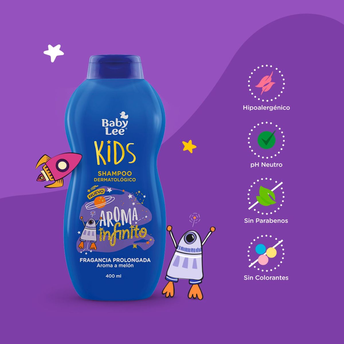 BABYLEE - Shampoo Babylee Fragancia Prolongada 400 ml