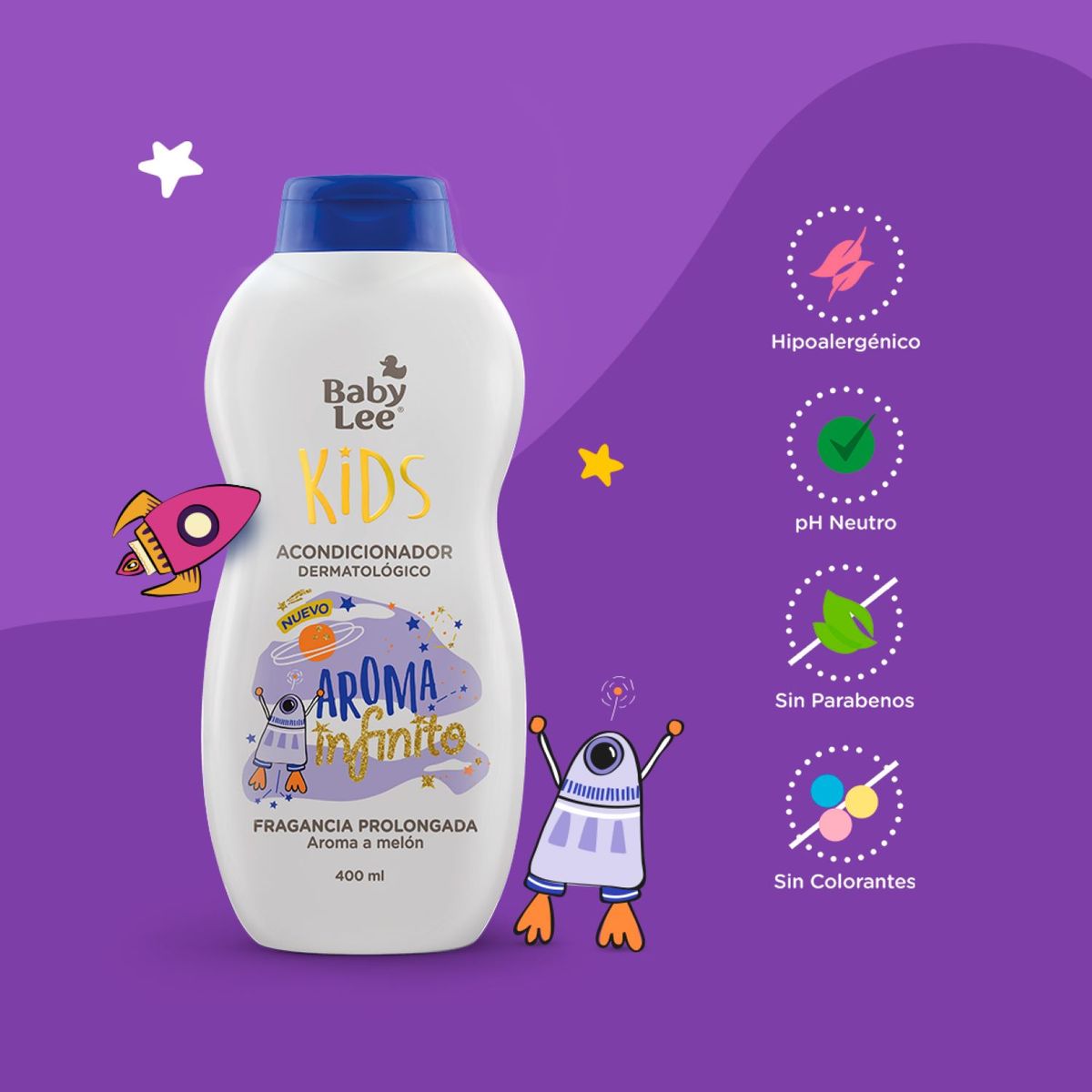 BABYLEE - Acondicionador Babylee Fragancia Prolongada 400 ml