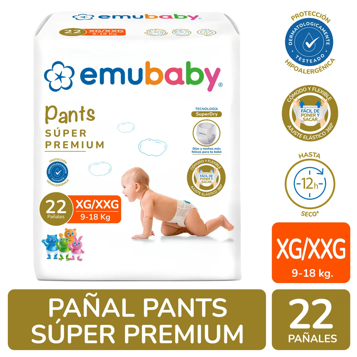 EMUBABY - Pañales Desechables Emubaby Pants Talla XG/XXG 22 UN