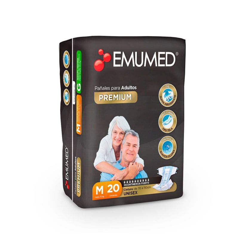 EMUMED - Pañales Desechables Adulto Emumed Talla M 20 UN