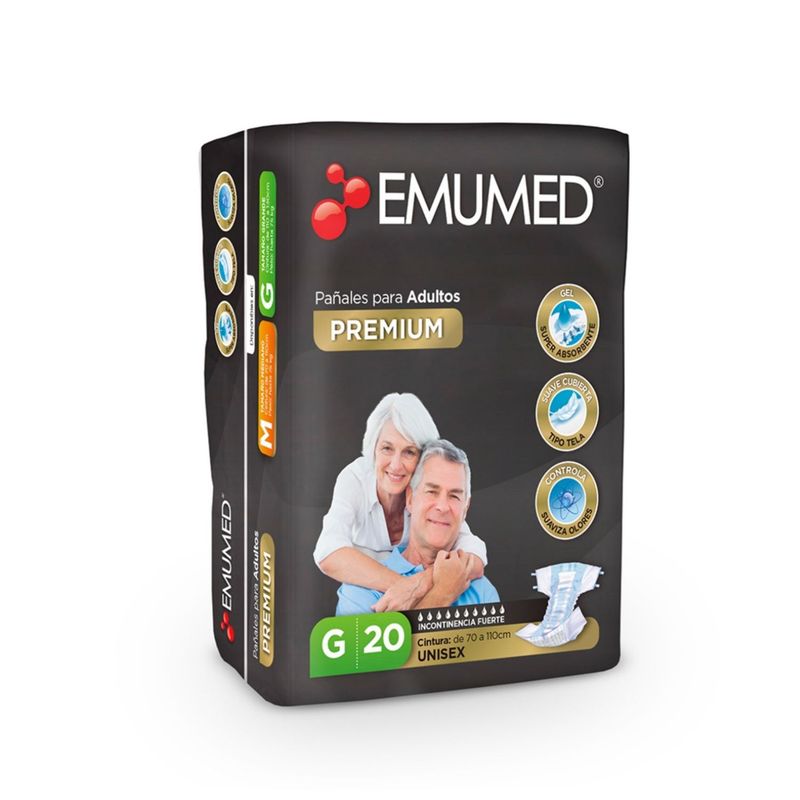 EMUMED - Pañales Desechables Adulto Emumed Talla G 20 UN