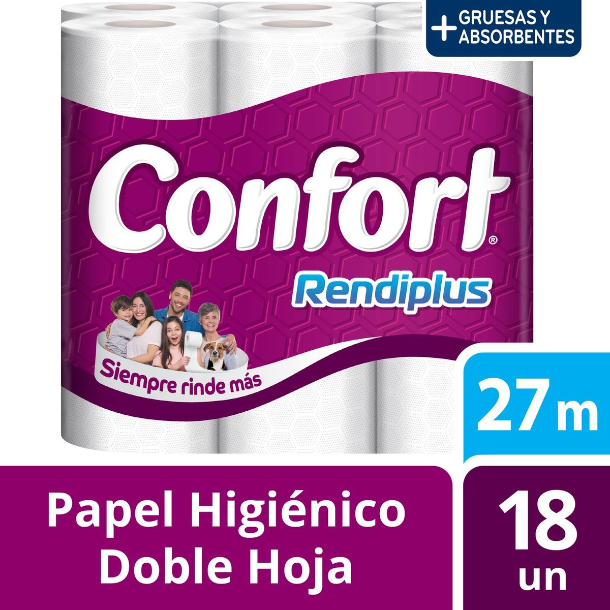 CONFORT - Papel Higiénico Rendiplus Confort 18 x 27 mts