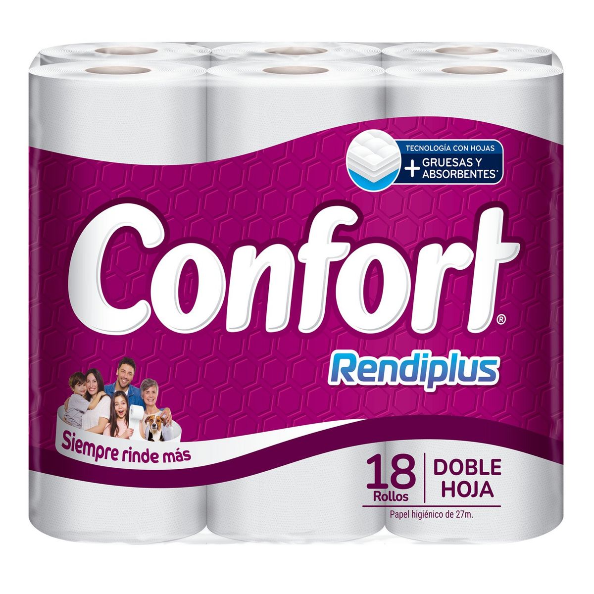 CONFORT - Papel Higiénico Rendiplus Confort 18 x 27 mts