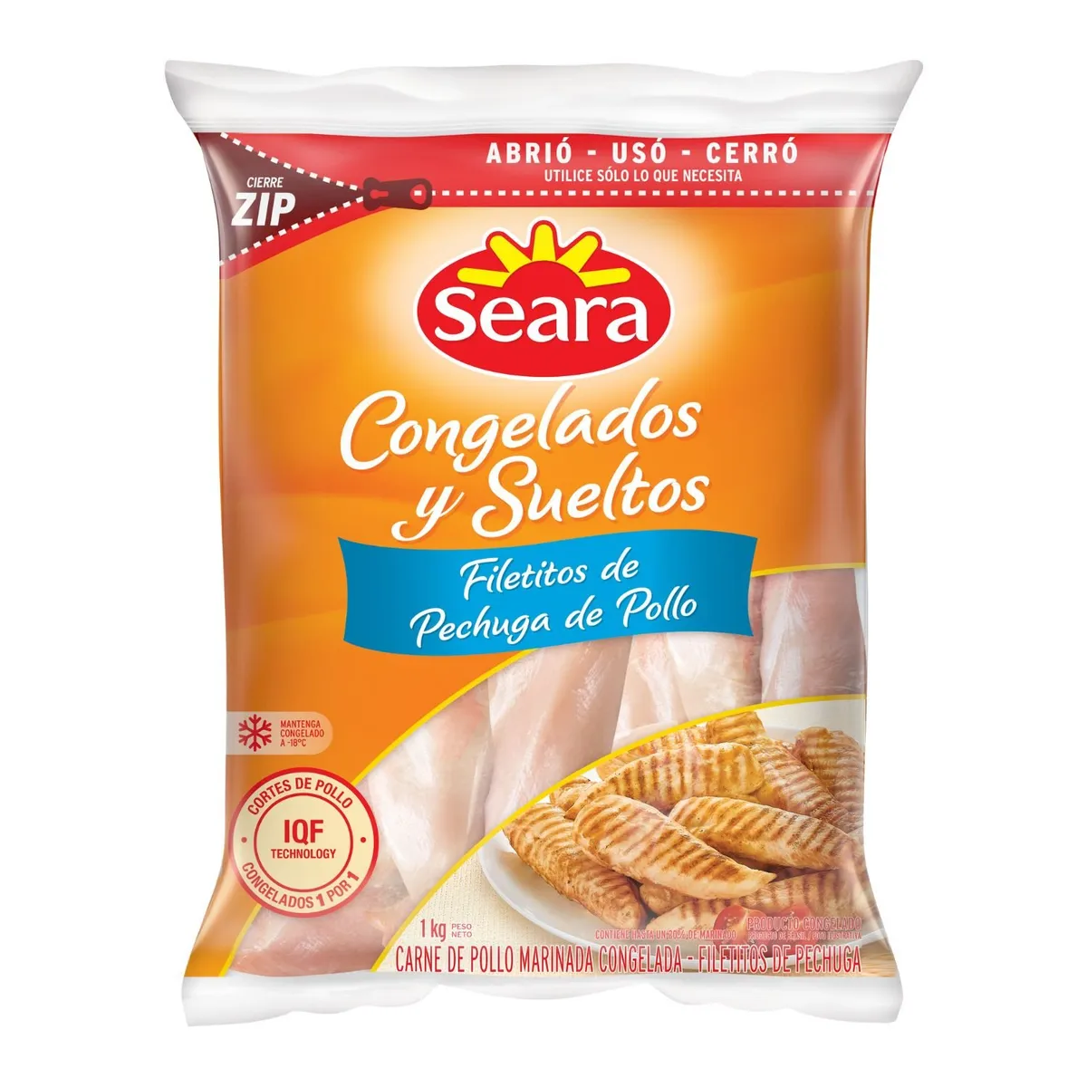 SEARA - Filetitos de Pechuga de Pollo Congelados Seara 1 Kg