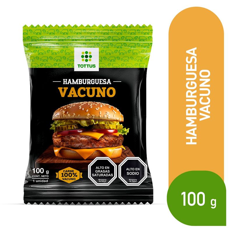 TOTTUS - Hamburguesa de Vacuno Tottus 100 g