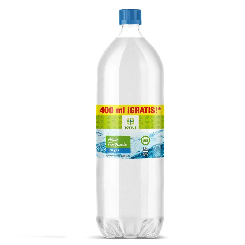 TOTTUS - Agua Purificada Con Gas Tottus 2 LT